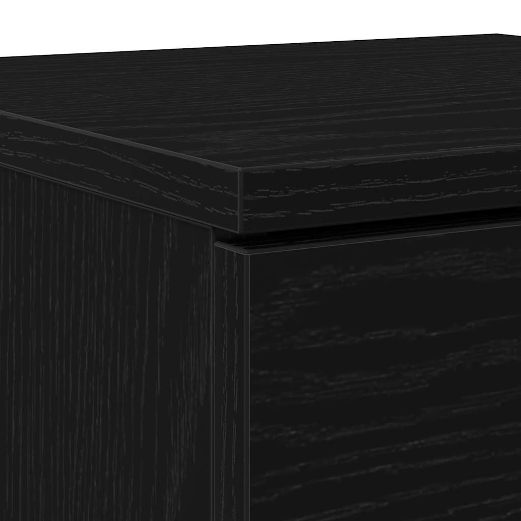 Schoenenkast Zwart Eiken 29,5 x 35 x 70 cm Bewerkt hout