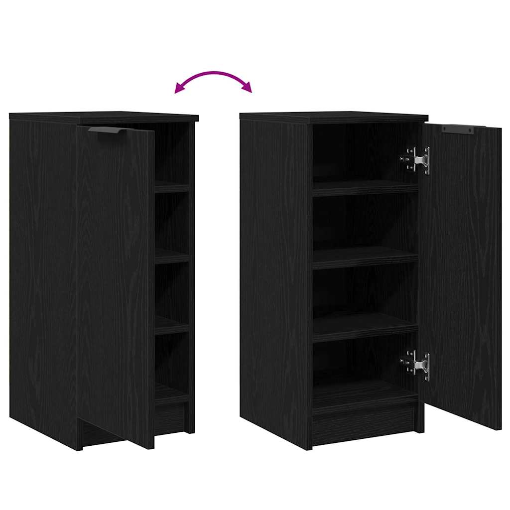 Schoenenkast Zwart Eiken 29,5 x 35 x 70 cm Bewerkt hout