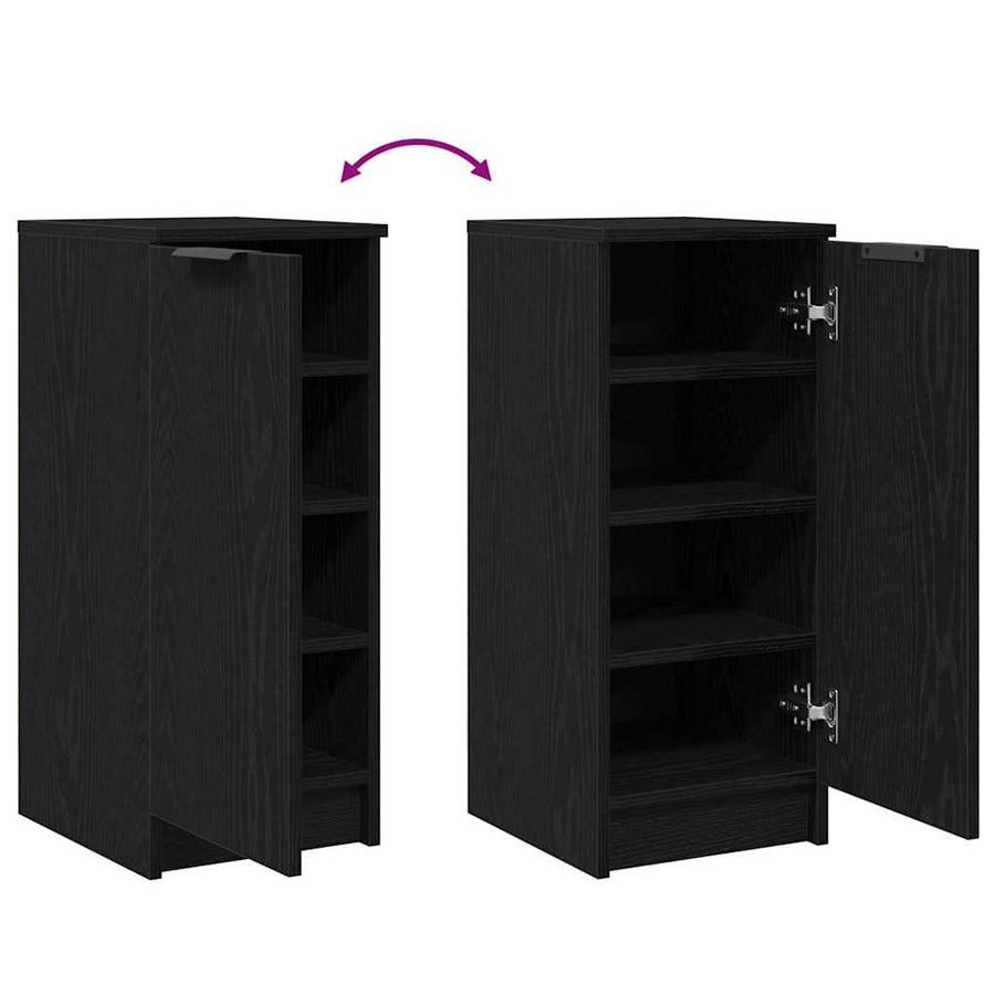 Schoenenkast Zwart Eiken 29,5 x 35 x 70 cm Bewerkt hout