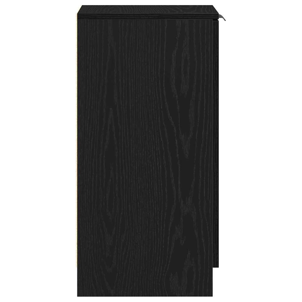 Schoenenkast Zwart Eiken 29,5 x 35 x 70 cm Bewerkt hout