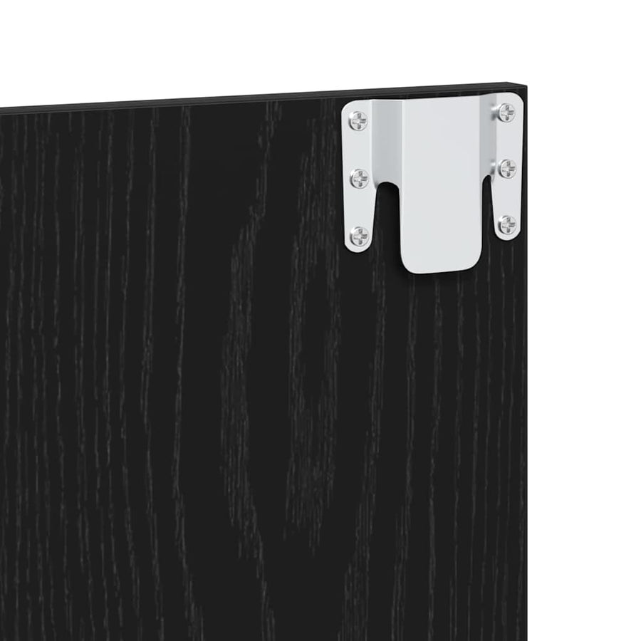 Spiegelkast Zwart Eiken 90 x 31,5 x 62 cm Bewerkt hout