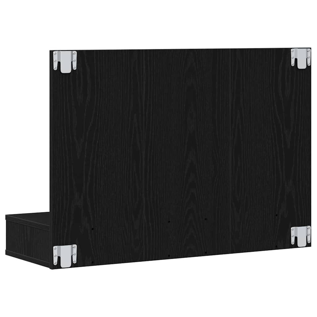 Spiegelkast Zwart Eiken 90 x 31,5 x 62 cm Bewerkt hout