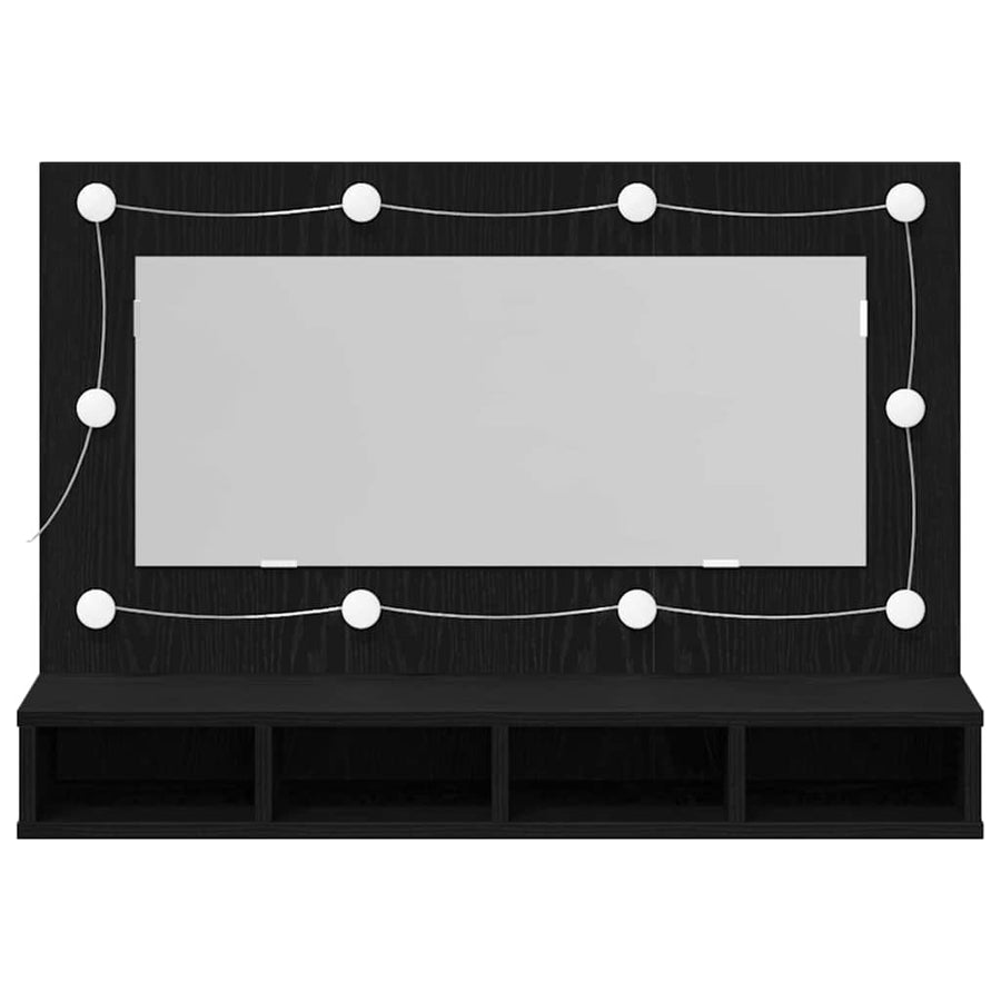 Spiegelkast Zwart Eiken 90 x 31,5 x 62 cm Bewerkt hout