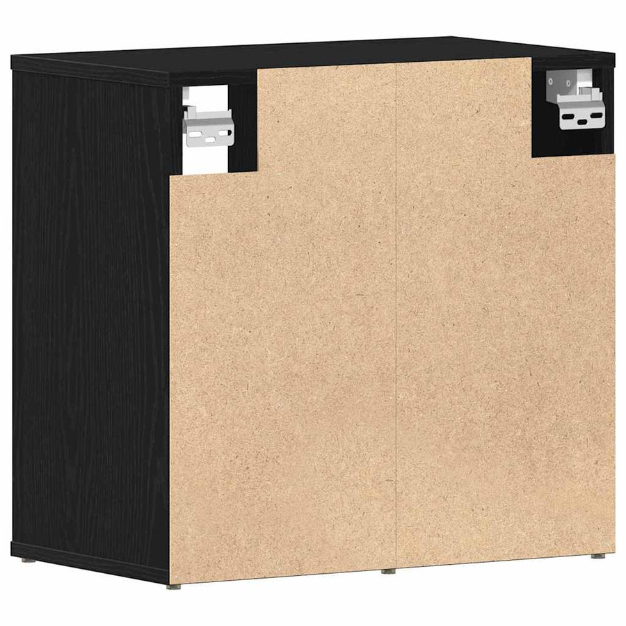 Schoenenkast 2 pcs Zwart Eiken 52 x 30 x 50,5 cm Bewerkt hout