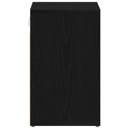 Schoenenkast 2 pcs Zwart Eiken 52 x 30 x 50,5 cm Bewerkt hout