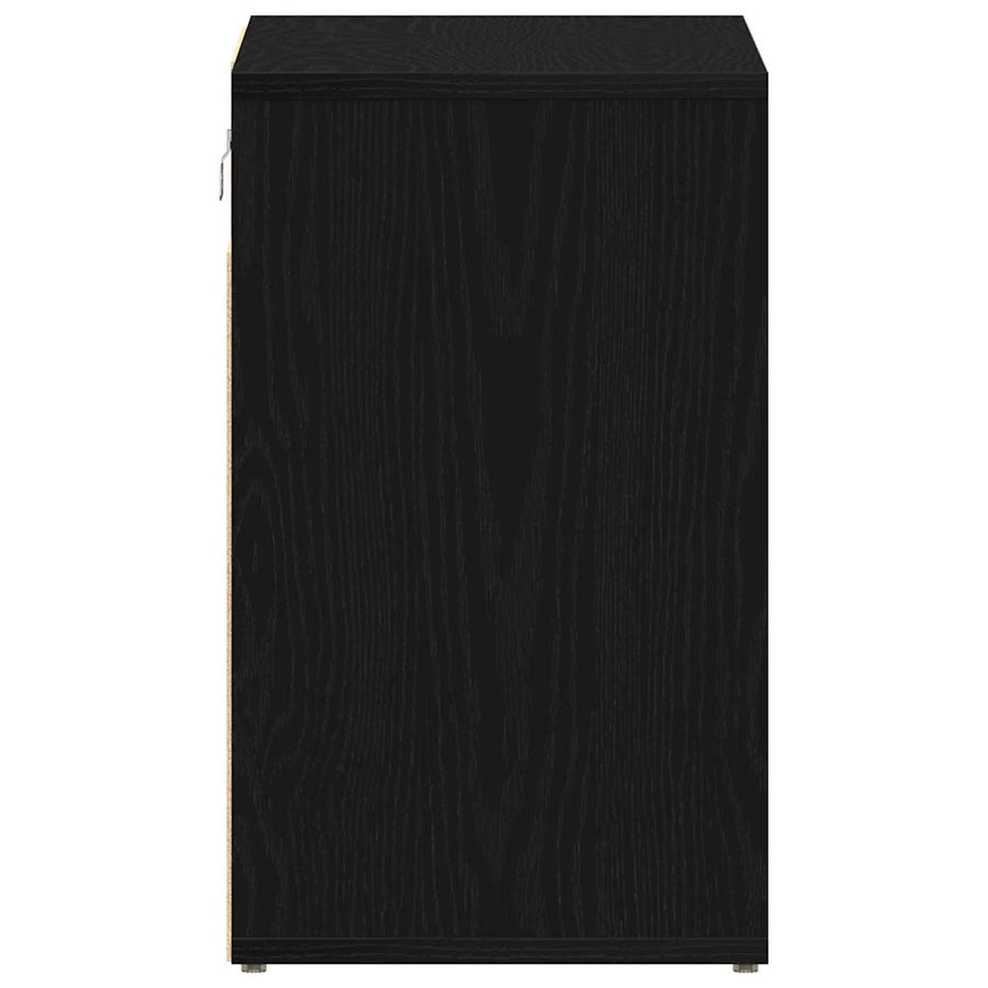 Schoenenkast 2 pcs Zwart Eiken 52 x 30 x 50,5 cm Bewerkt hout