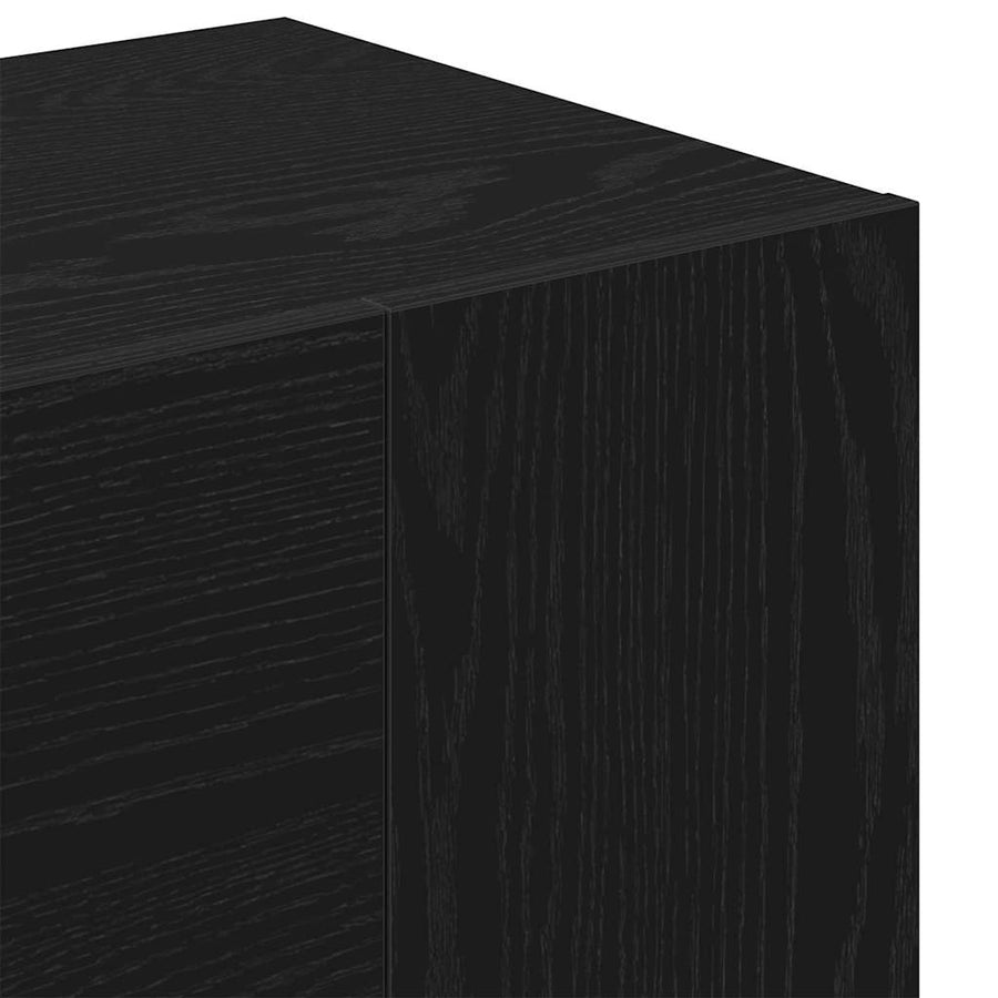 Hal Kast Met Plank Zwart Eiken 97,5 X 37 X 99 Cm Bewerkt Hout