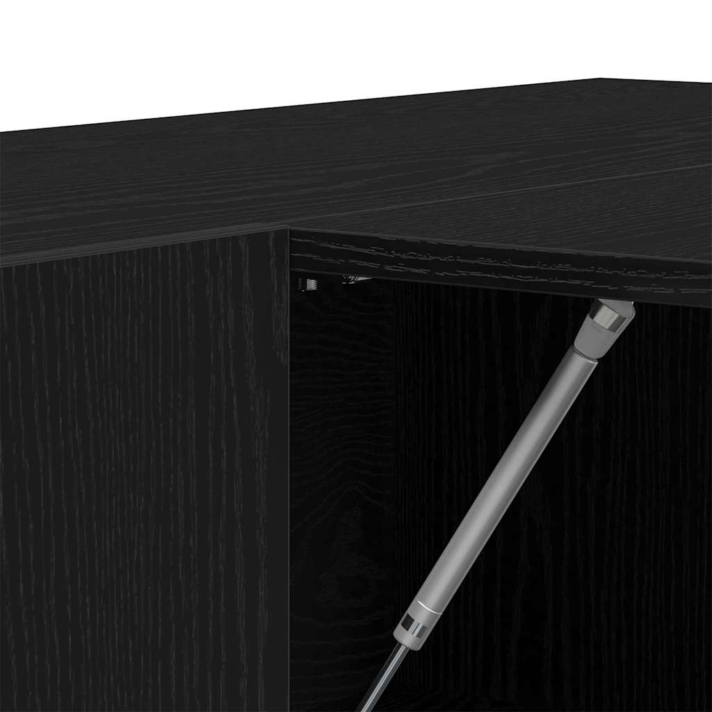 Hal Kast Met Plank Zwart Eiken 97,5 X 37 X 99 Cm Bewerkt Hout