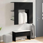 Hall Cabinet With Shelf Black Oak 97.5 X 37 X 99 Cm Engineered Wood
