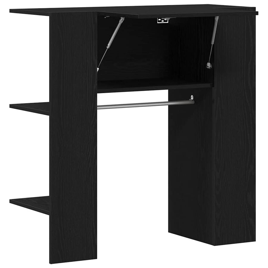 Hal Kast Met Plank Zwart Eiken 97,5 X 37 X 99 Cm Bewerkt Hout