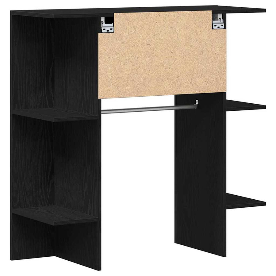 Hal Kast Met Plank Zwart Eiken 97,5 X 37 X 99 Cm Bewerkt Hout