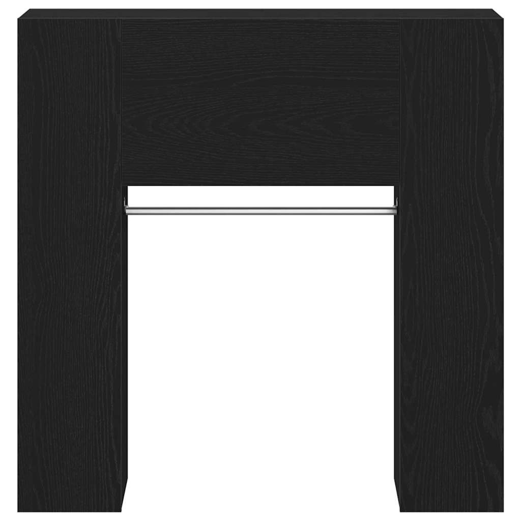 Hal Kast Met Plank Zwart Eiken 97,5 X 37 X 99 Cm Bewerkt Hout
