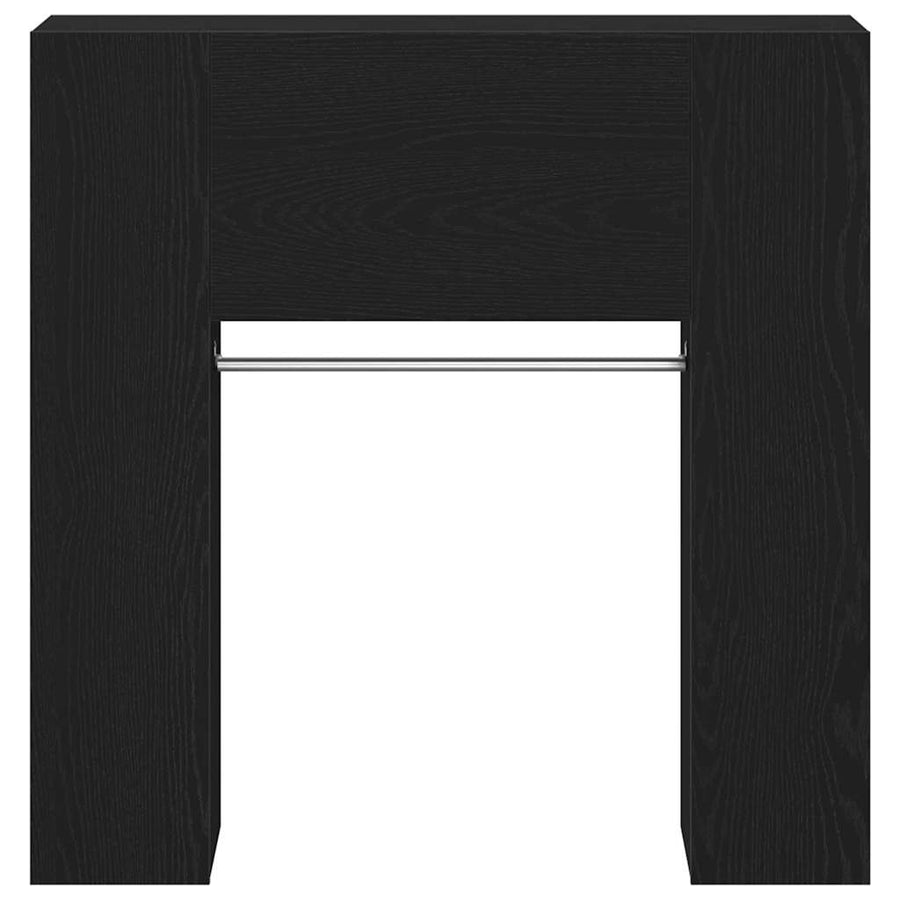 Hal Kast Met Plank Zwart Eiken 97,5 X 37 X 99 Cm Bewerkt Hout