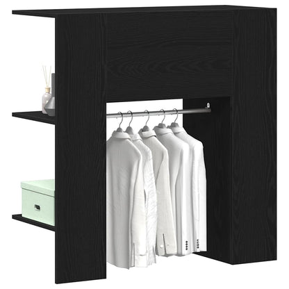 Hal Kast Met Plank Zwart Eiken 97,5 X 37 X 99 Cm Bewerkt Hout