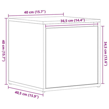 Ladekast met lade Zwart Eiken 40,5 x 40 x 40 cm Bewerkt hout