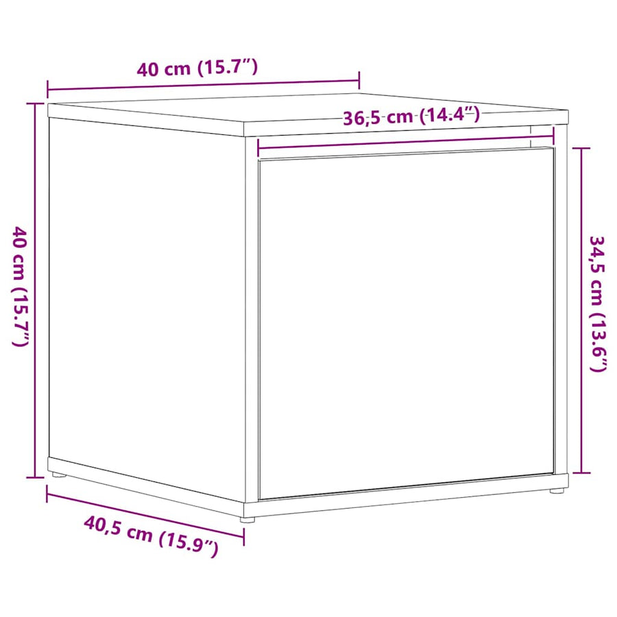 Ladekast met lade Zwart Eiken 40,5 x 40 x 40 cm Bewerkt hout