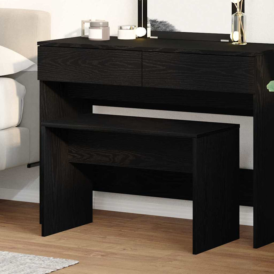 Kleedkamer Kruk Zwart eiken 70 x 35 x 45 cm Bewerkt hout
