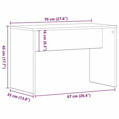 Kleedkamer Kruk Zwart eiken 70 x 35 x 45 cm Bewerkt hout