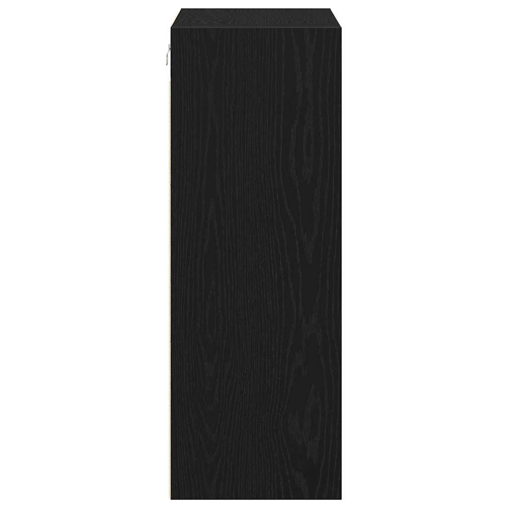 Buffettafel Zwart Eiken 69,5 x 32,5 x 90 cm Bewerkt hout