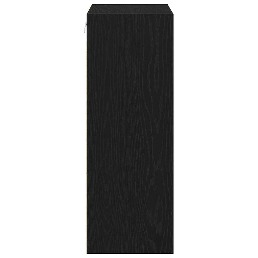 Buffettafel Zwart Eiken 69,5 x 32,5 x 90 cm Bewerkt hout