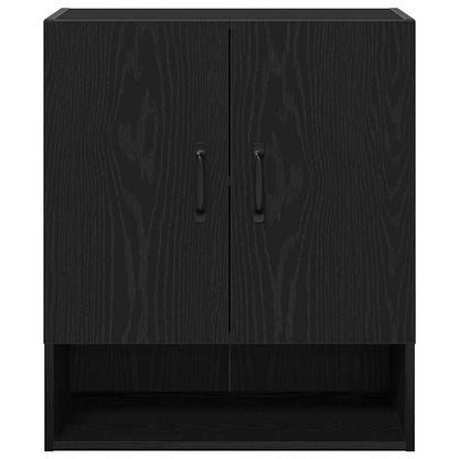 Wandkast Zwart Eiken 60 x 30 x 70 cm Bewerkt hout