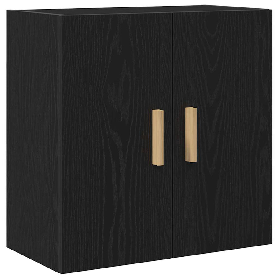 Wandkast Zwart Eiken 60 x 30 x 60 cm Bewerkt hout