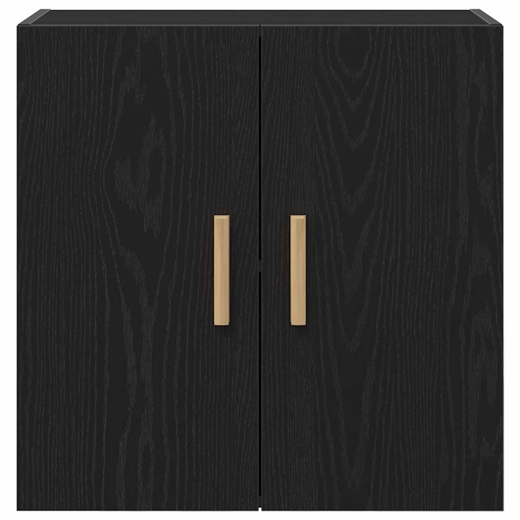 Wandkast Zwart Eiken 60 x 30 x 60 cm Bewerkt hout