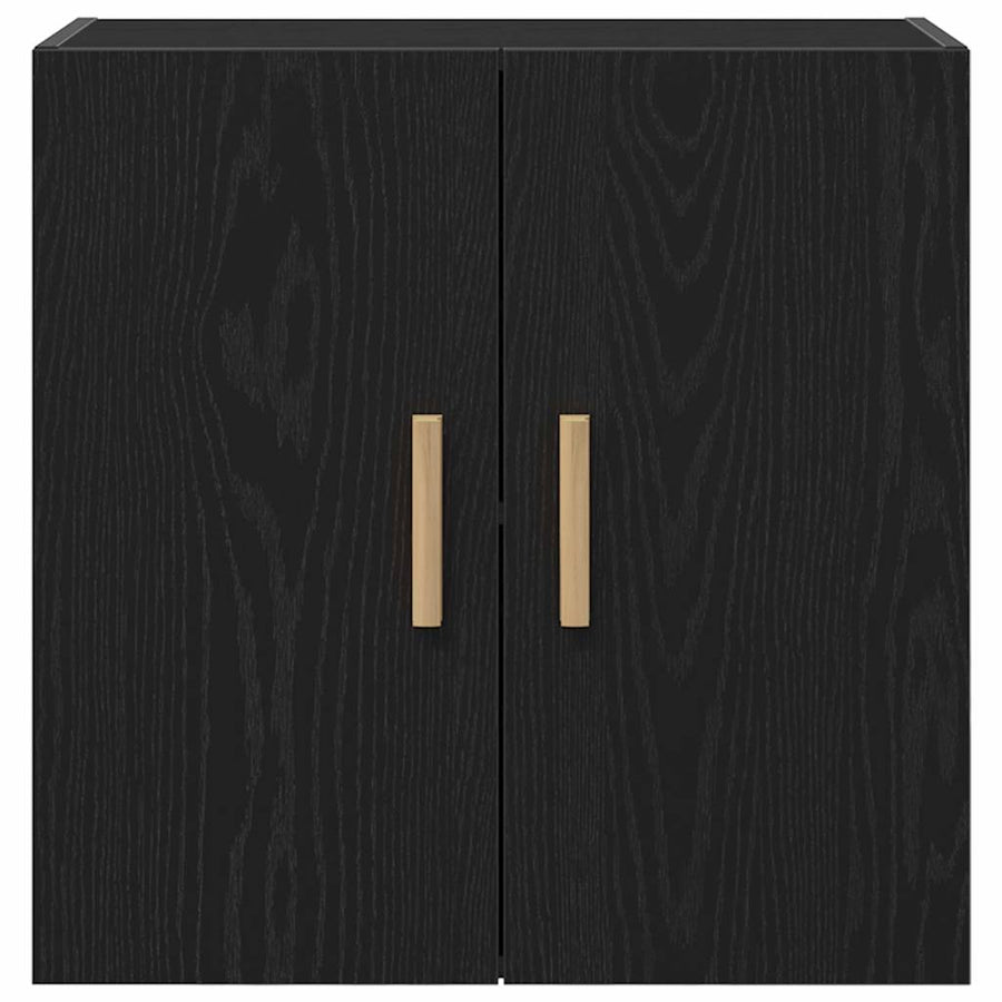 Wandkast Zwart Eiken 60 x 30 x 60 cm Bewerkt hout