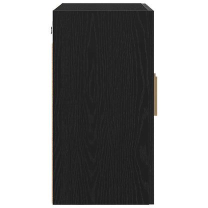 Wandkast Zwart Eiken 60 x 30 x 60 cm Bewerkt hout