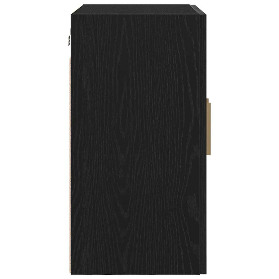Wandkast Zwart Eiken 60 x 30 x 60 cm Bewerkt hout