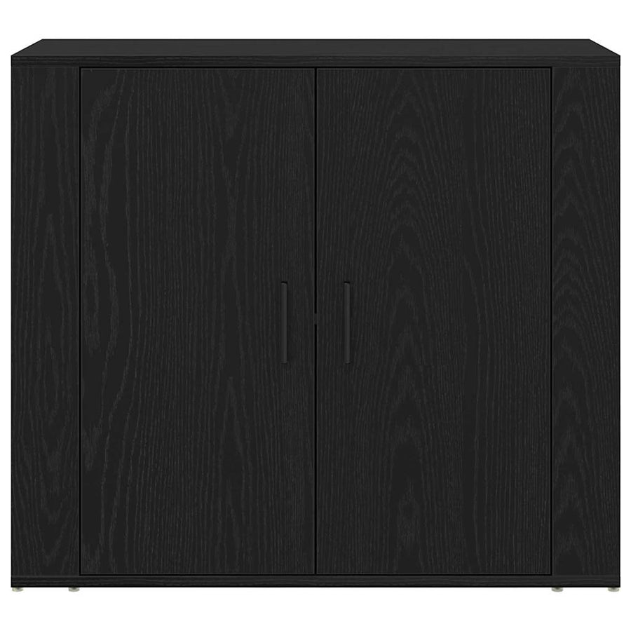 Dressoir Zwart Eiken 80 X 33 X 70 Cm Bewerkt Hout
