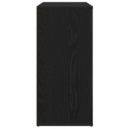Dressoir Zwart Eiken 80 X 33 X 70 Cm Bewerkt Hout