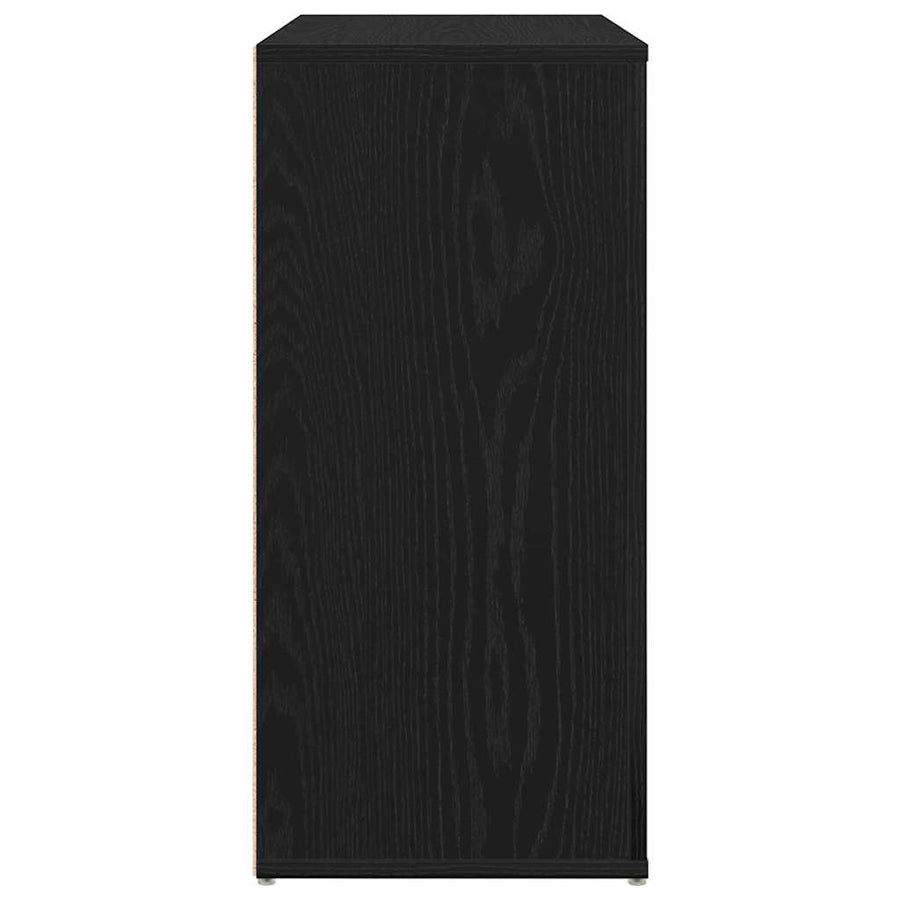 Dressoir Zwart Eiken 80 X 33 X 70 Cm Bewerkt Hout