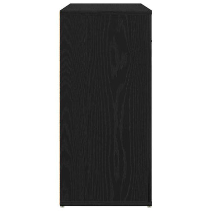 Dressoir met lade Zwart Eiken 80 x 33 x 70 cm Bewerkt hout