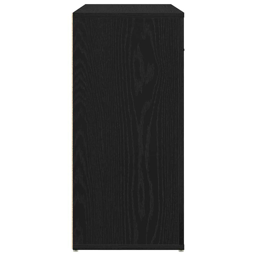 Dressoir met lade Zwart Eiken 80 x 33 x 70 cm Bewerkt hout