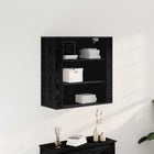 Wall Cabinet with Shelf Black Oak 80 x 33 x 80 cm Engineered Wood