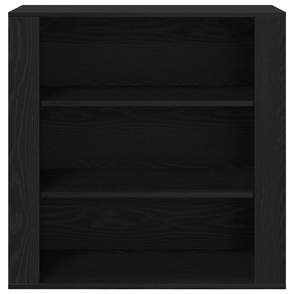 Wandkast met plank Zwart Eiken 80 x 33 x 80 cm Bewerkt hout