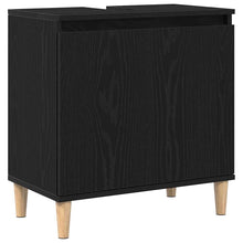 Badkamertenk te kast Zwart Eiken 58 x 33 x 60 cm Bewerkt hout