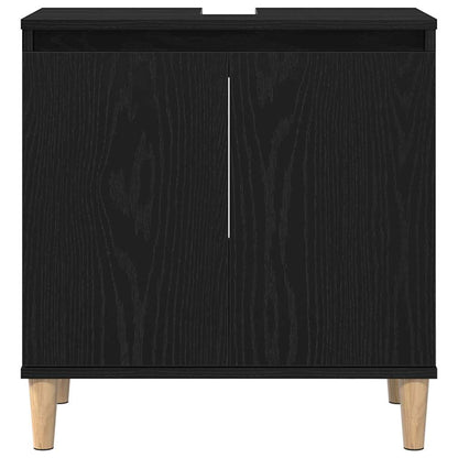 Badkamertenk te kast Zwart Eiken 58 x 33 x 60 cm Bewerkt hout