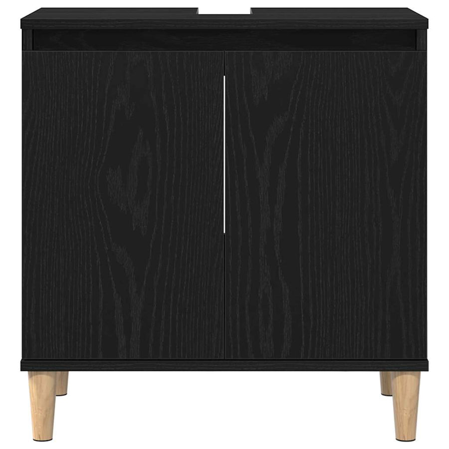 Badkamertenk te kast Zwart Eiken 58 x 33 x 60 cm Bewerkt hout