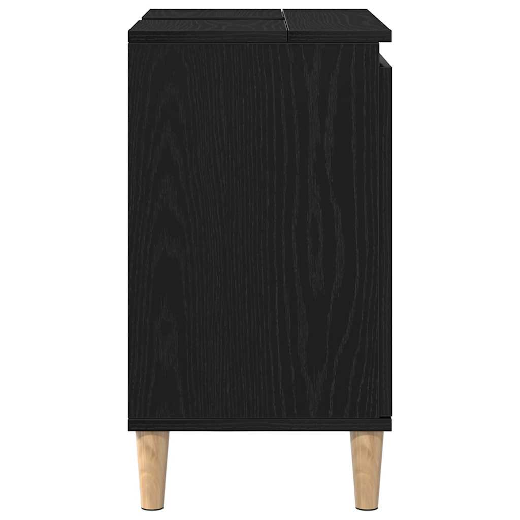 Badkamertenk te kast Zwart Eiken 58 x 33 x 60 cm Bewerkt hout
