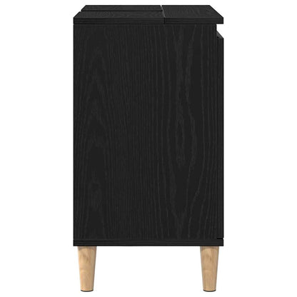 Badkamertenk te kast Zwart Eiken 58 x 33 x 60 cm Bewerkt hout