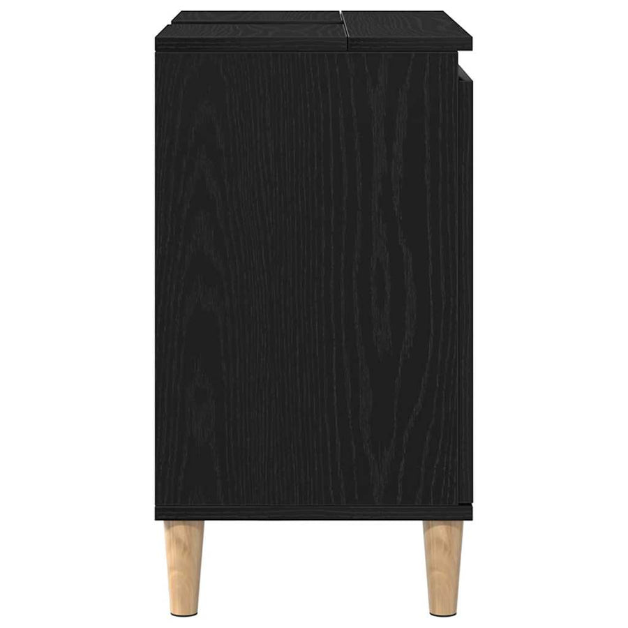 Badkamertenk te kast Zwart Eiken 58 x 33 x 60 cm Bewerkt hout