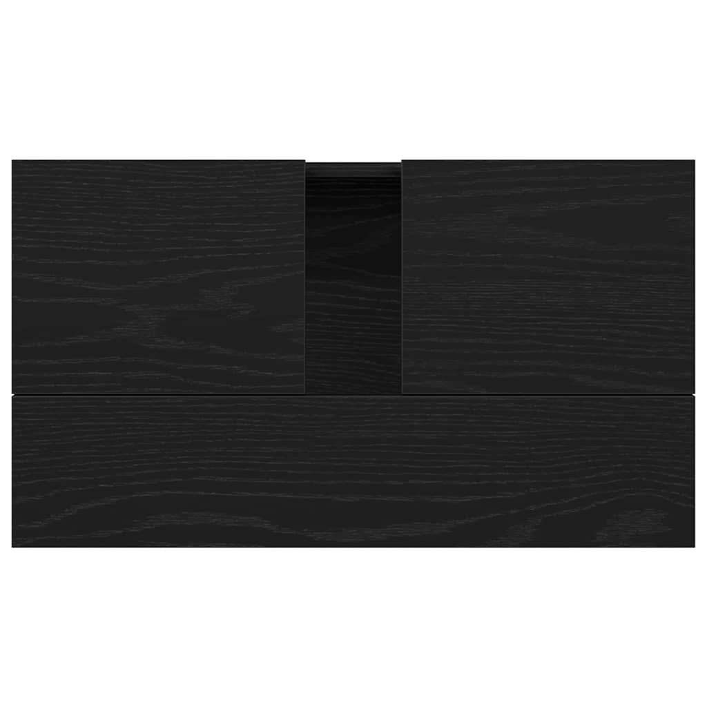 Badkamertenk te kast Zwart Eiken 58 x 33 x 60 cm Bewerkt hout