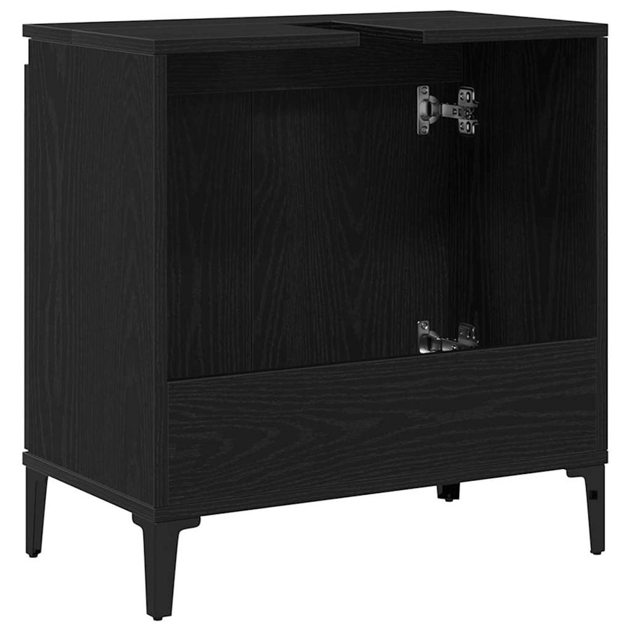 Badkamertenk te kast Zwart Eiken 58 x 33 x 60 cm Bewerkt hout