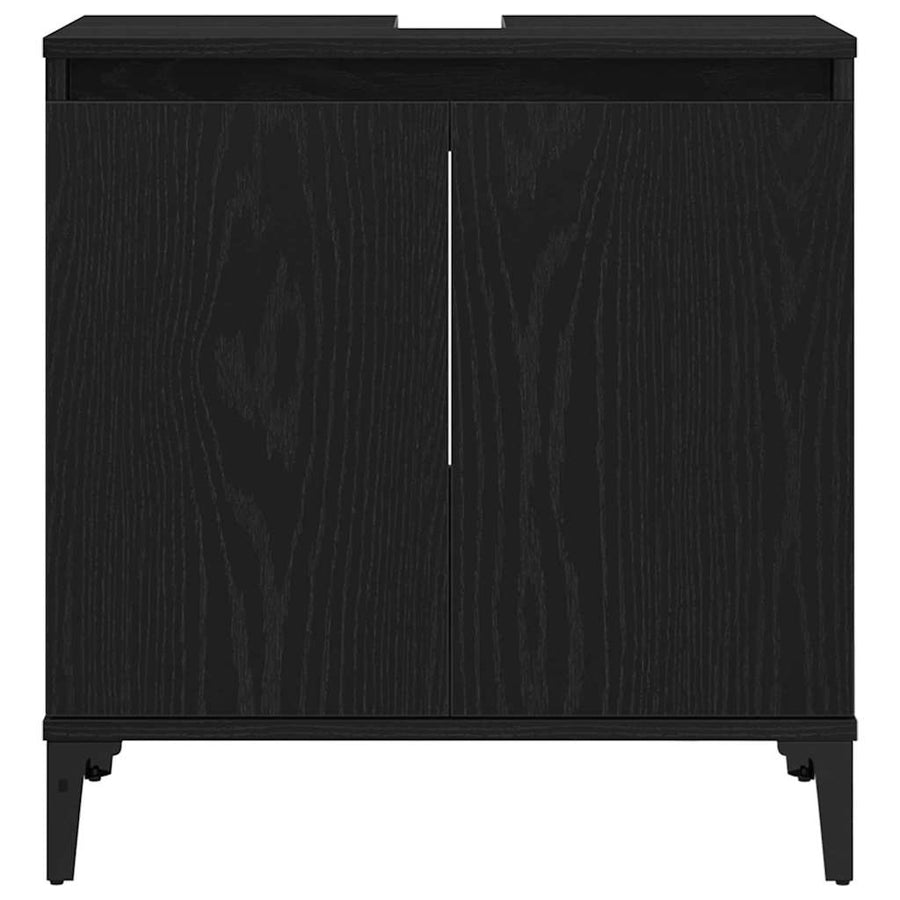 Badkamertenk te kast Zwart Eiken 58 x 33 x 60 cm Bewerkt hout
