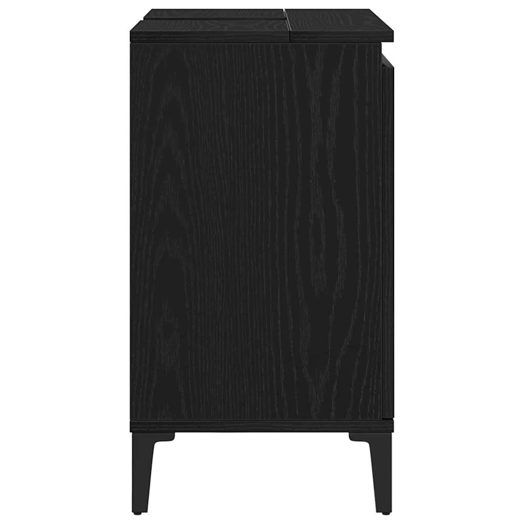 Badkamertenk te kast Zwart Eiken 58 x 33 x 60 cm Bewerkt hout