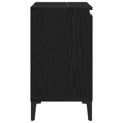 Badkamertenk te kast Zwart Eiken 58 x 33 x 60 cm Bewerkt hout