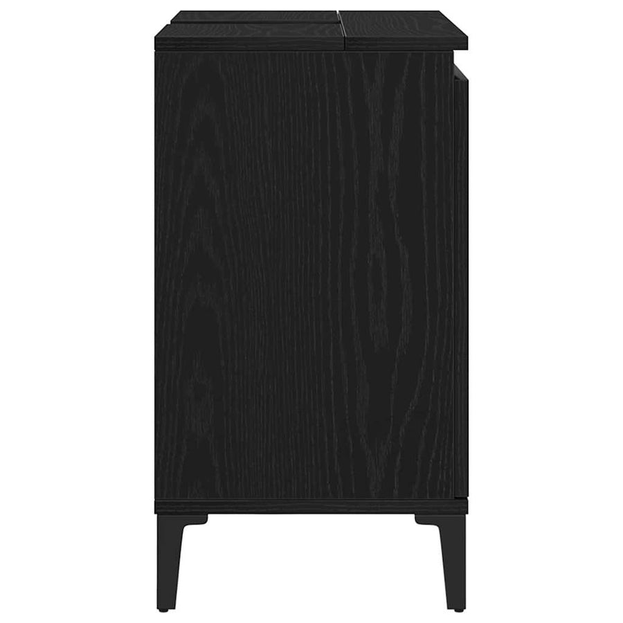Badkamertenk te kast Zwart Eiken 58 x 33 x 60 cm Bewerkt hout