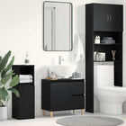 Bathroom Cabinet with Drawer Black Oak 65 x 33 x 60 cm Engineered Wood
